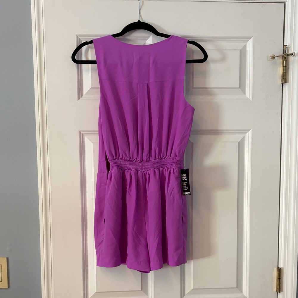 Express Vibrant Purple Ruffle Romper - Picture 3 of 3